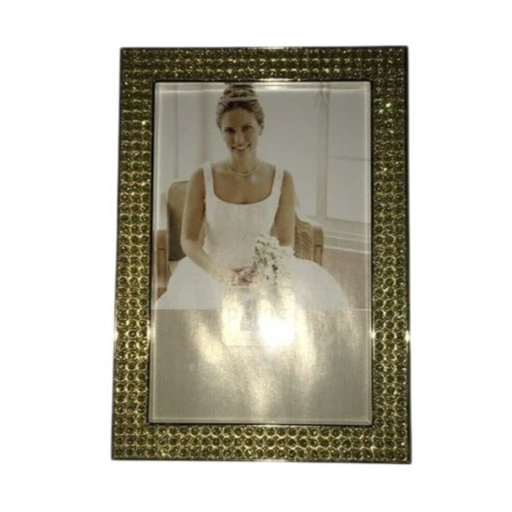 Gold Rhinestone 4" X 6" Picture Frame By Prinz